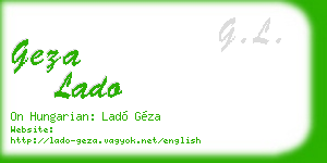 geza lado business card